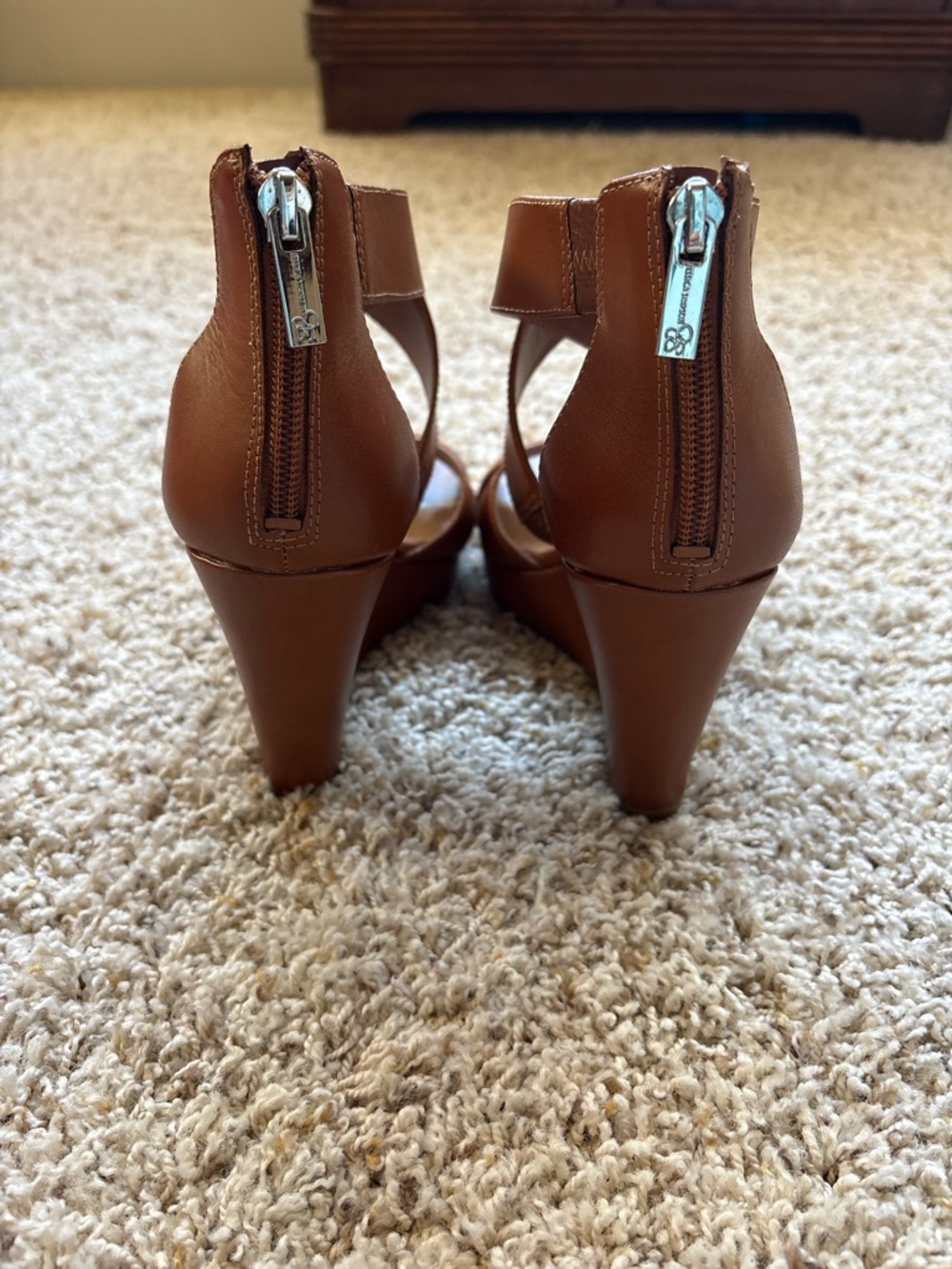 Jessica Simpson Jadyn Platform Sandals - Sz. 7.5 Lt Luggage Zip - Picture 7 of 11